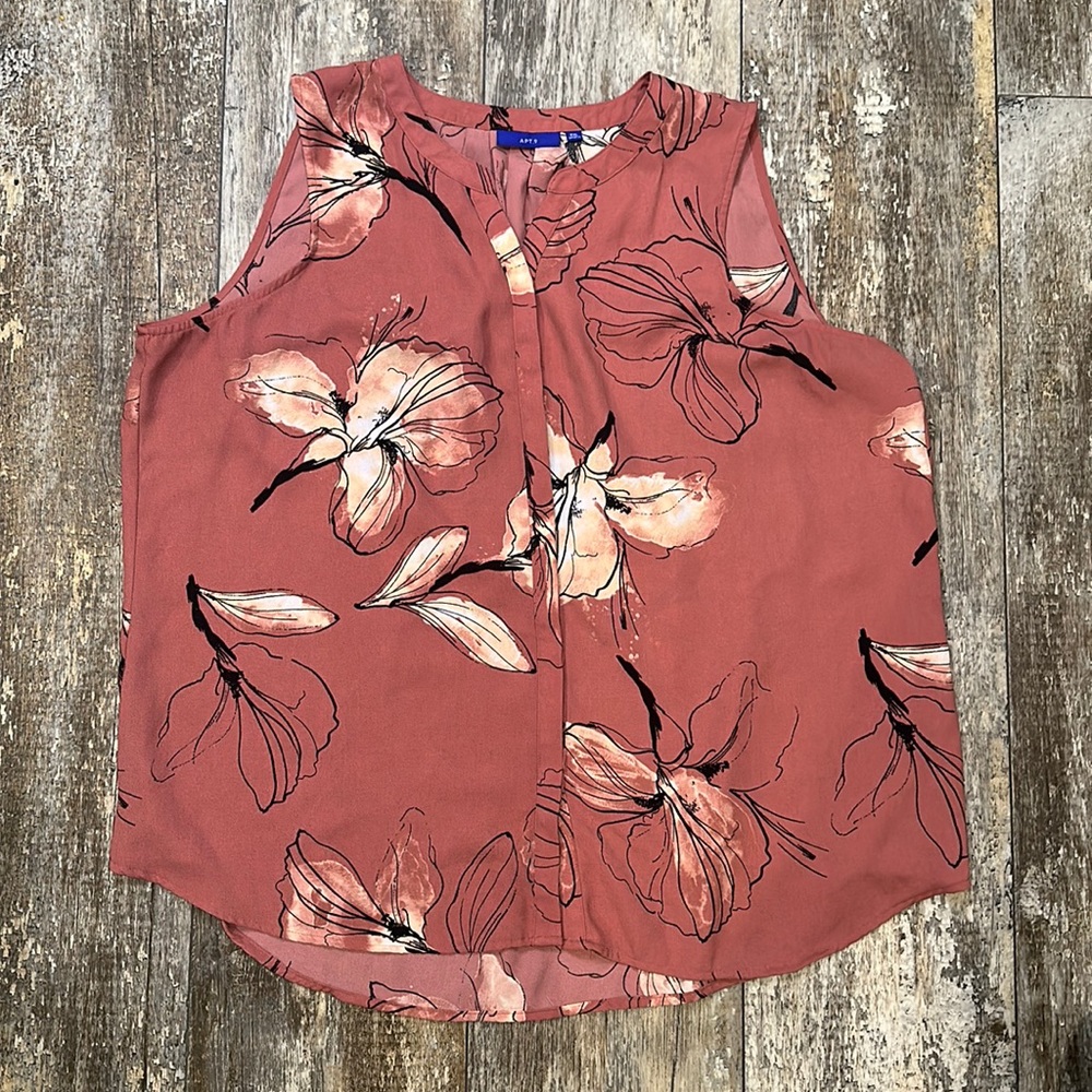 Apt. 9 Floral Sleeveless Blouse - Pink